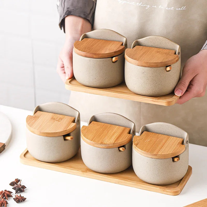 Japanese Style Ceramic Seasoning Jar