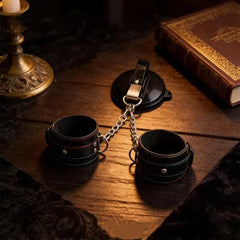 Leather Handcuffs with Strong Suction Cup