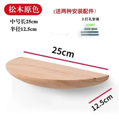 Semicircle Wooden Wall Shelf