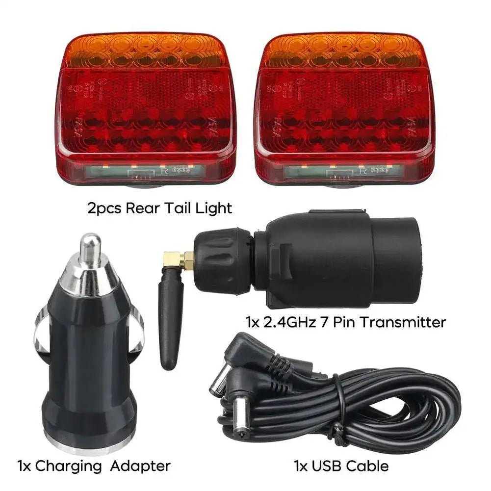 Wireless Magnetic Trailer Tail Light +  RV Trailer Adapter